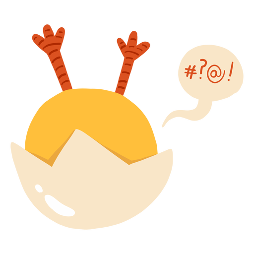 Chicken bubble shell flat PNG Design