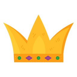 Corona monarquía gema de oro plana Diseño PNG