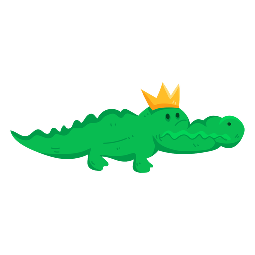 Crocodilo coroa fofa cauda de crocodilo achatada Desenho PNG