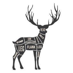 Deer meat silhouette PNG Design