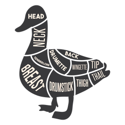 Duck meat silhouette PNG Design