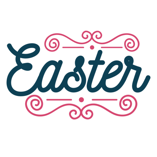 Easter vignette badge PNG Design