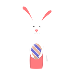 Egg bunny easter flat PNG Design