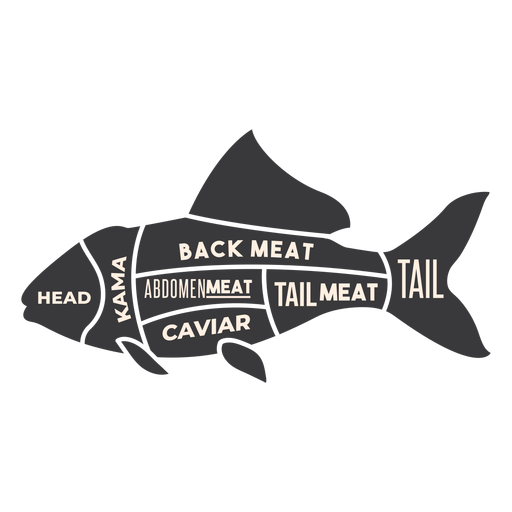 Fish meat silhouette PNG Design