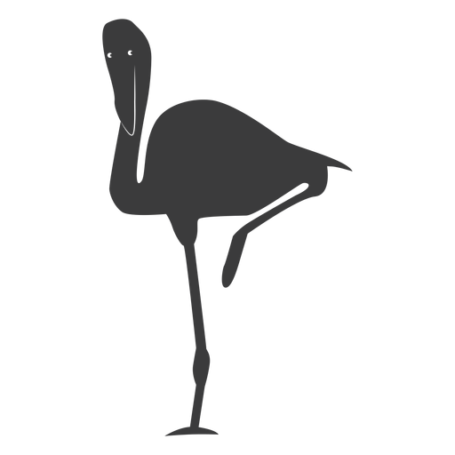 Flamingo pink beak leg silhouette bird PNG Design