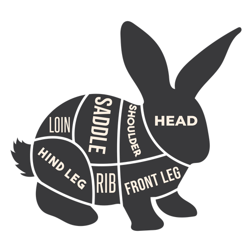 Hare rabbit bunny meat silhouette PNG Design