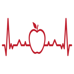 Heartbeat Apple Cardiogram Stroke PNG & SVG Design For T-Shirts