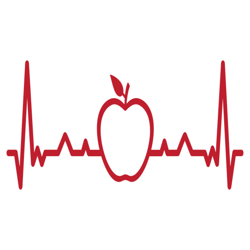 Golpe de cardiograma de manzana latido