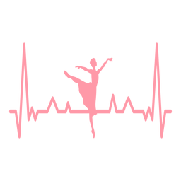 Heartbeat ballerina cardiogram stroke PNG Design