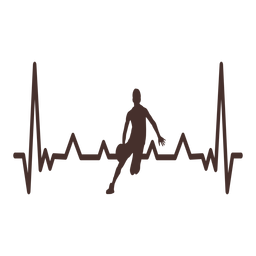 Heartbeat basketball player cardiogram stroke PNG Design