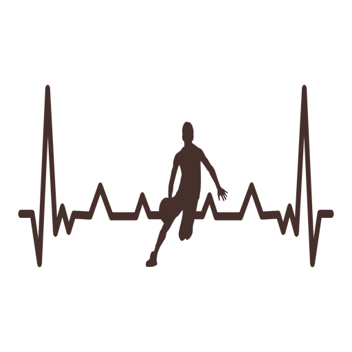 Herzschlag Basketballspieler Kardiogramm Schlaganfall PNG-Design