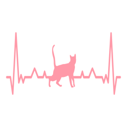 Herzschlag Katze Kardiogramm Schlaganfall PNG-Design