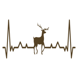 Herzschlag Hirschgeweih Kardiogramm Schlaganfall PNG-Design
