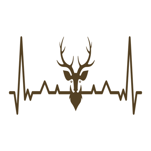 Golpe de cardiograma de ciervo latido Diseño PNG