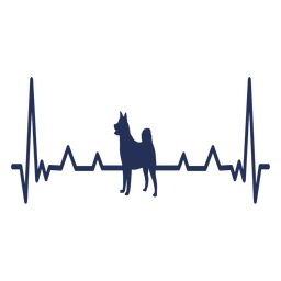 Golpe de cardiograma de perro latido Diseño PNG