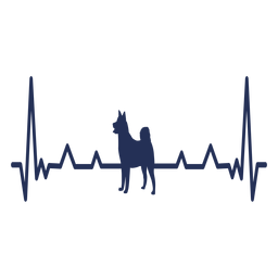 Heartbeat dog cardiogram stroke PNG Design Transparent PNG