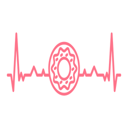 Heartbeat donut cardiogram stroke PNG Design