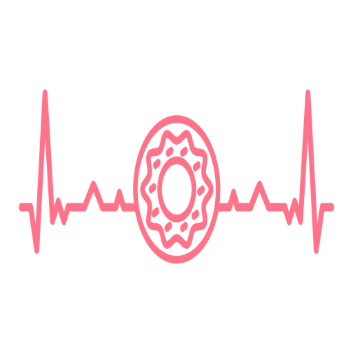 Heartbeat donut cardiogram stroke PNG Design