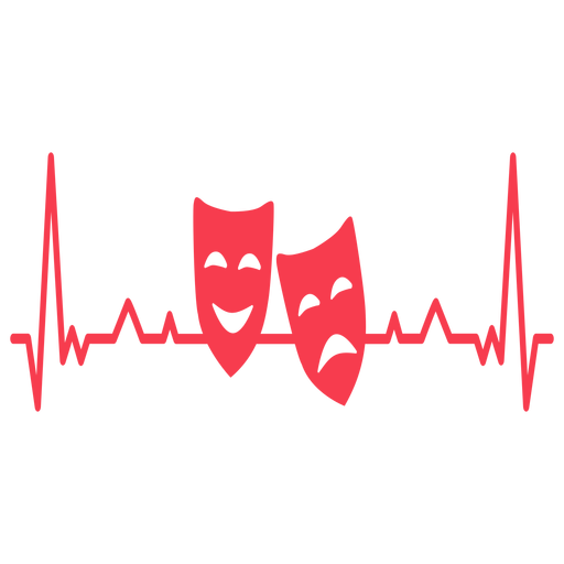 Heartbeat mask pair cardiogram stroke PNG Design