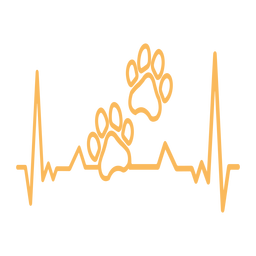 Heartbeat paw print cardiogram stroke PNG Design