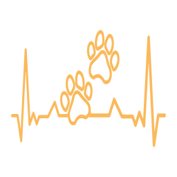 Trazo de cardiograma de impresión de pata de latido Diseño PNG