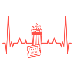 Herzschlag Popcorn Kinokarte Kardiogramm Schlaganfall PNG-Design