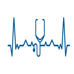 Heartbeat stethoscope cardiogram stroke PNG Design