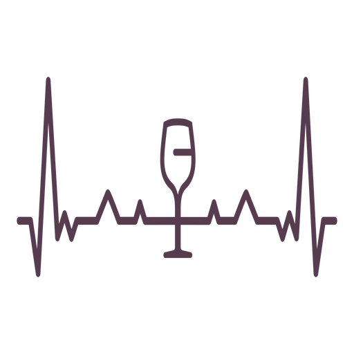 Herzschlag Weinglas Kardiogramm Schlaganfall