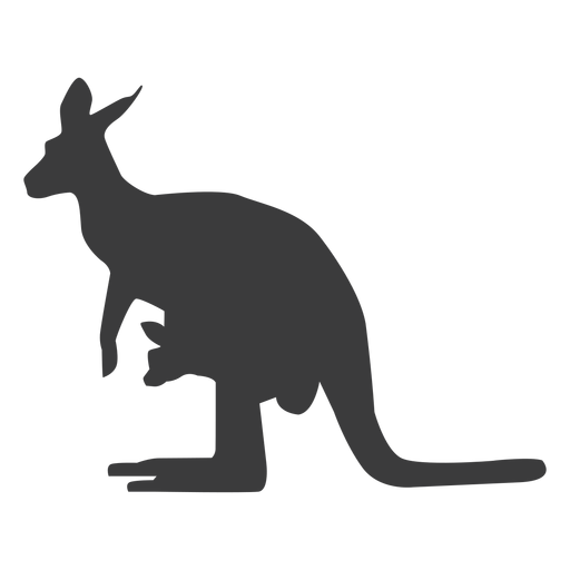 Kangaroo tail ear leg silhouette animal PNG Design