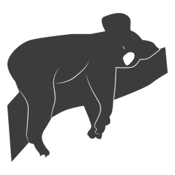 Koala oreja pierna nariz rama silueta animal Diseño PNG