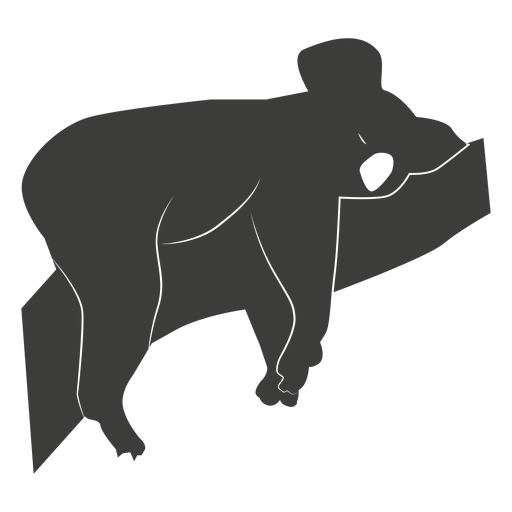 Koalaohrbeinnasen-Niederlassungs-Schattenbildtier PNG-Design