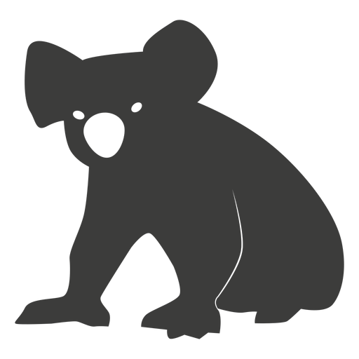 Koala-Beinohrnasen-Schattenbildtier PNG-Design