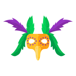 Mask accessory feather flat PNG Design