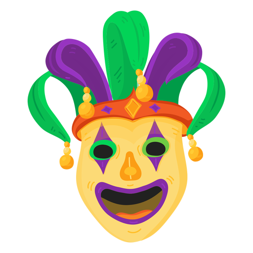 Mask clown buffoon jester flat PNG Design