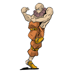 Monk athlete muscle pose gaze illustration Monk athlete muscle pose gaze illustration