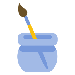 Painting tool brush bristle pot flat PNG Design