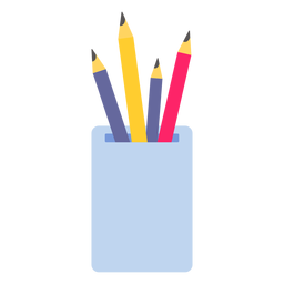 Pencil pot color colour flat PNG Design