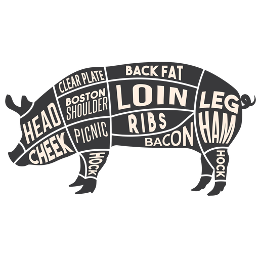 Silhueta de carne de porco Desenho PNG