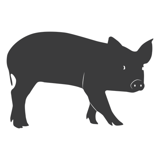 Pig snout ear hoof silhouette PNG Design