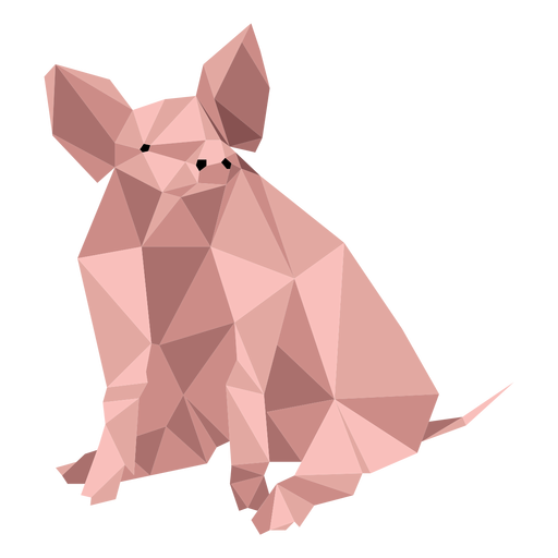 Pig snout ear hoof sitting low poly PNG Design
