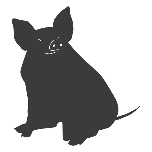 Download Pig snout ear hoof sitting silhouette - Transparent PNG ...