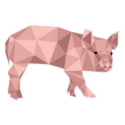 Focinho de porco orelha de casco baixo poli Desenho PNG