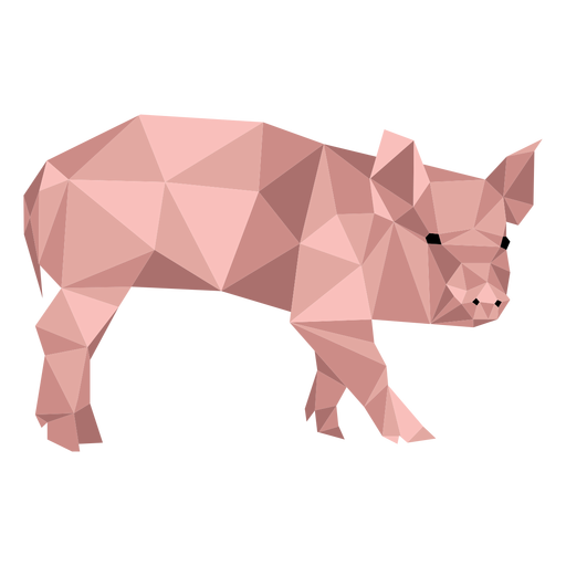 Pig snout hoof ear low poly PNG Design