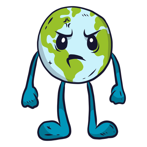 Planet Erde Wut flach PNG-Design