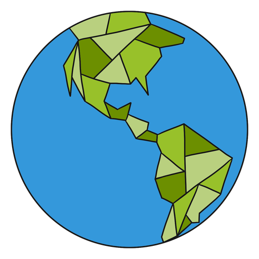 Planet earth globe america border flat PNG Design
