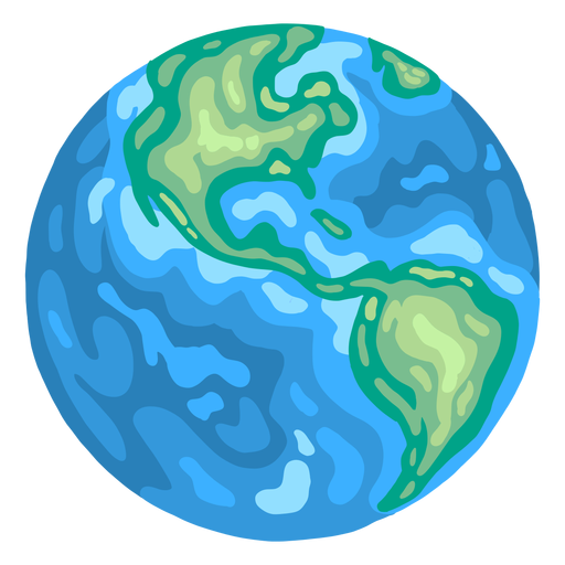 Planet Erde Globus Amerika flach PNG-Design