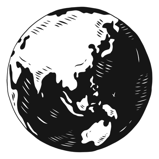Planet earth globe asia australia silhouette PNG Design