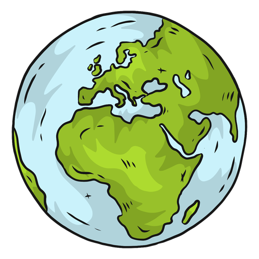 Planet Erde Globus Europa Afrika flach PNG-Design