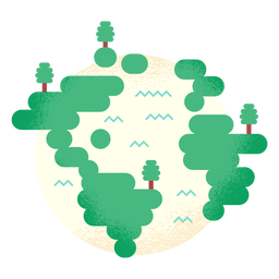 Planeta tierra globo árbol bosque plano Diseño PNG