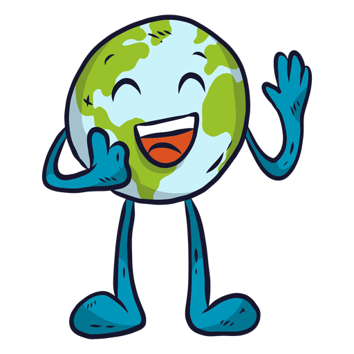 Planet earth happiness laugh smile flat PNG Design
